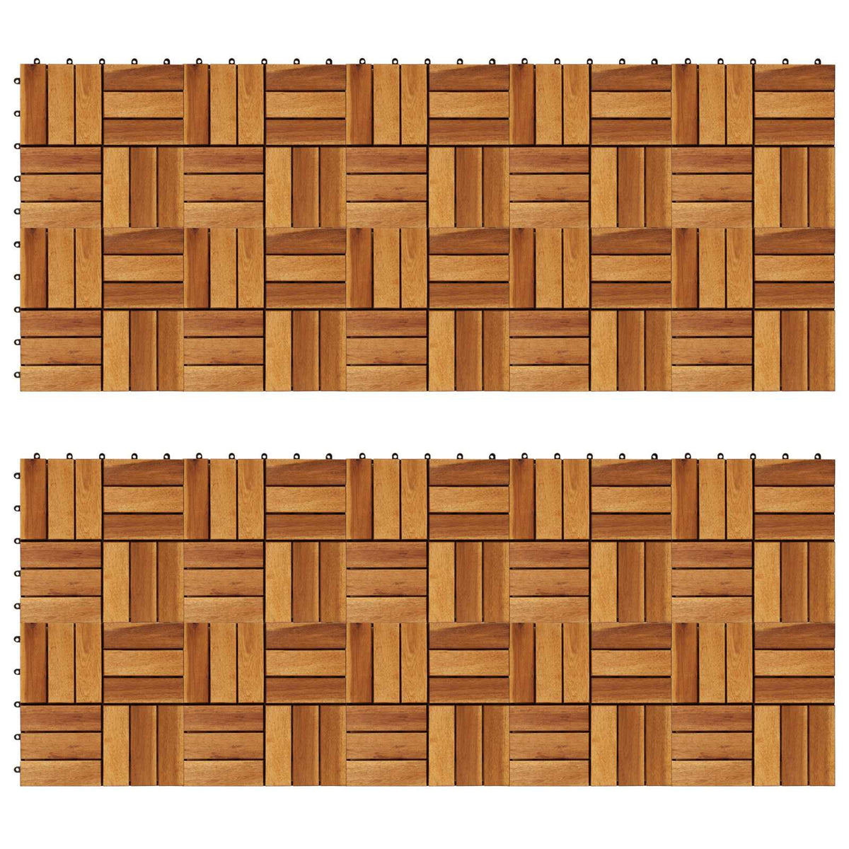 Decking Tile 20 pcs Brown 30 x 30 cm Acacia Hardwood
