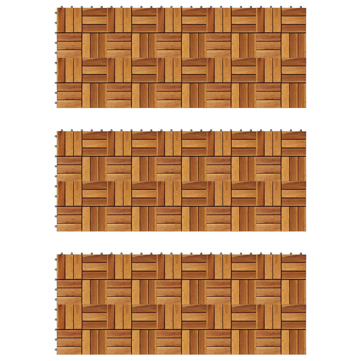 Decking Tile 30 pcs Brown 30 x 30 cm Acacia Hardwood