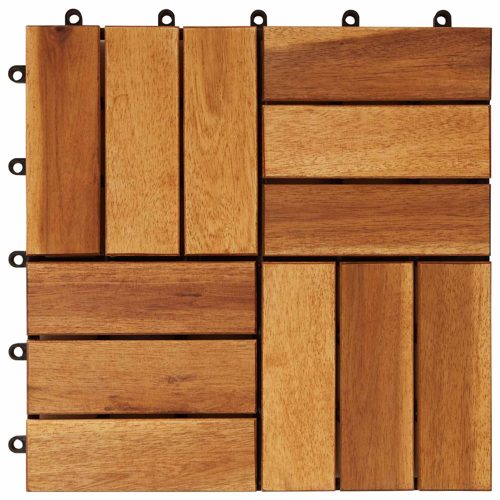 Decking Tile 30 pcs Brown 30 x 30 cm Acacia Hardwood