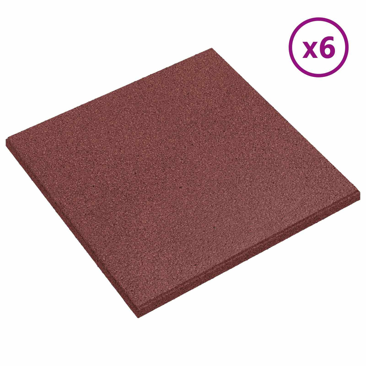 Fall Protection Tiles 18 pcs Red 50 x 50 cm Rubber