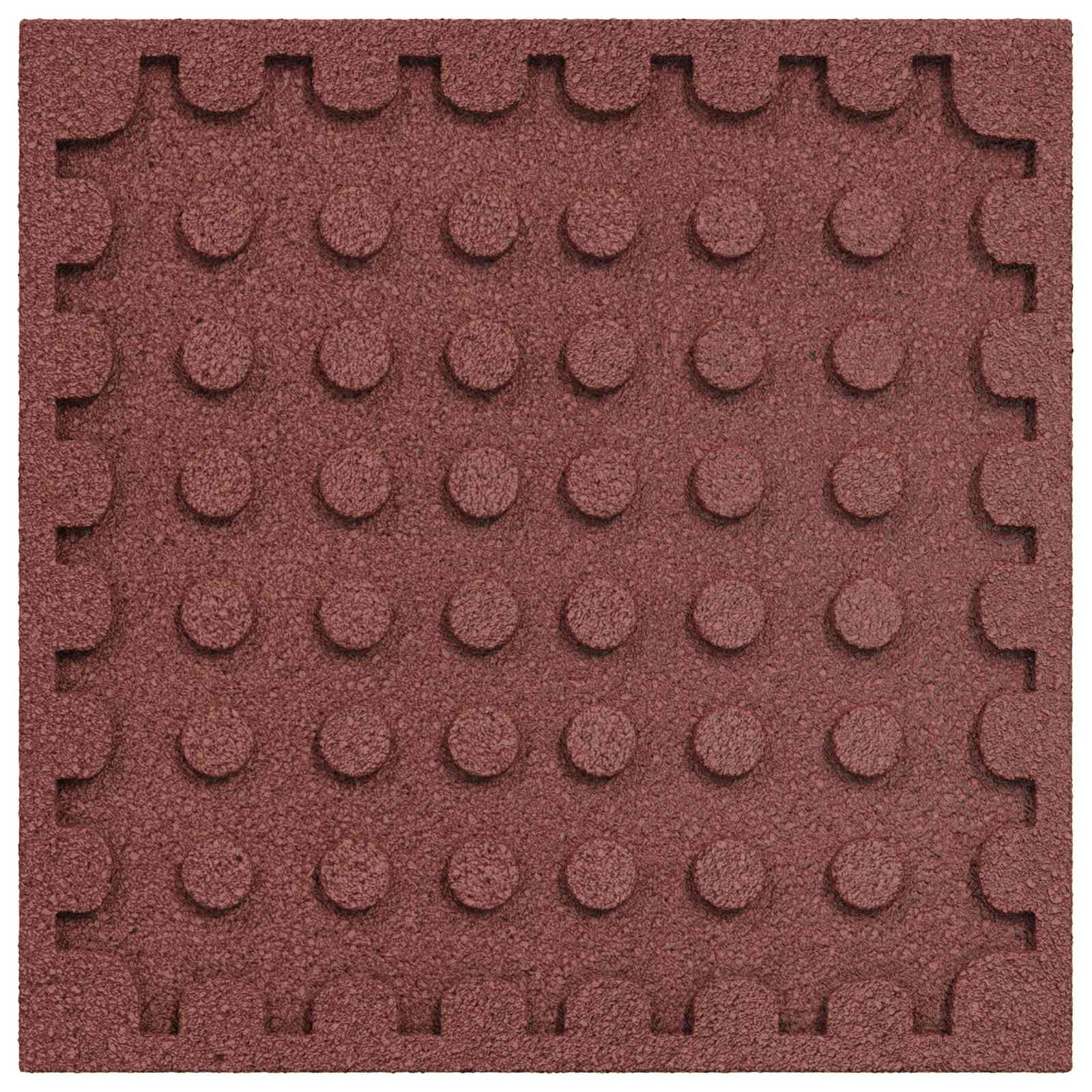 Fall Protection Tiles 24 pcs Red 50 x 50 cm Rubber