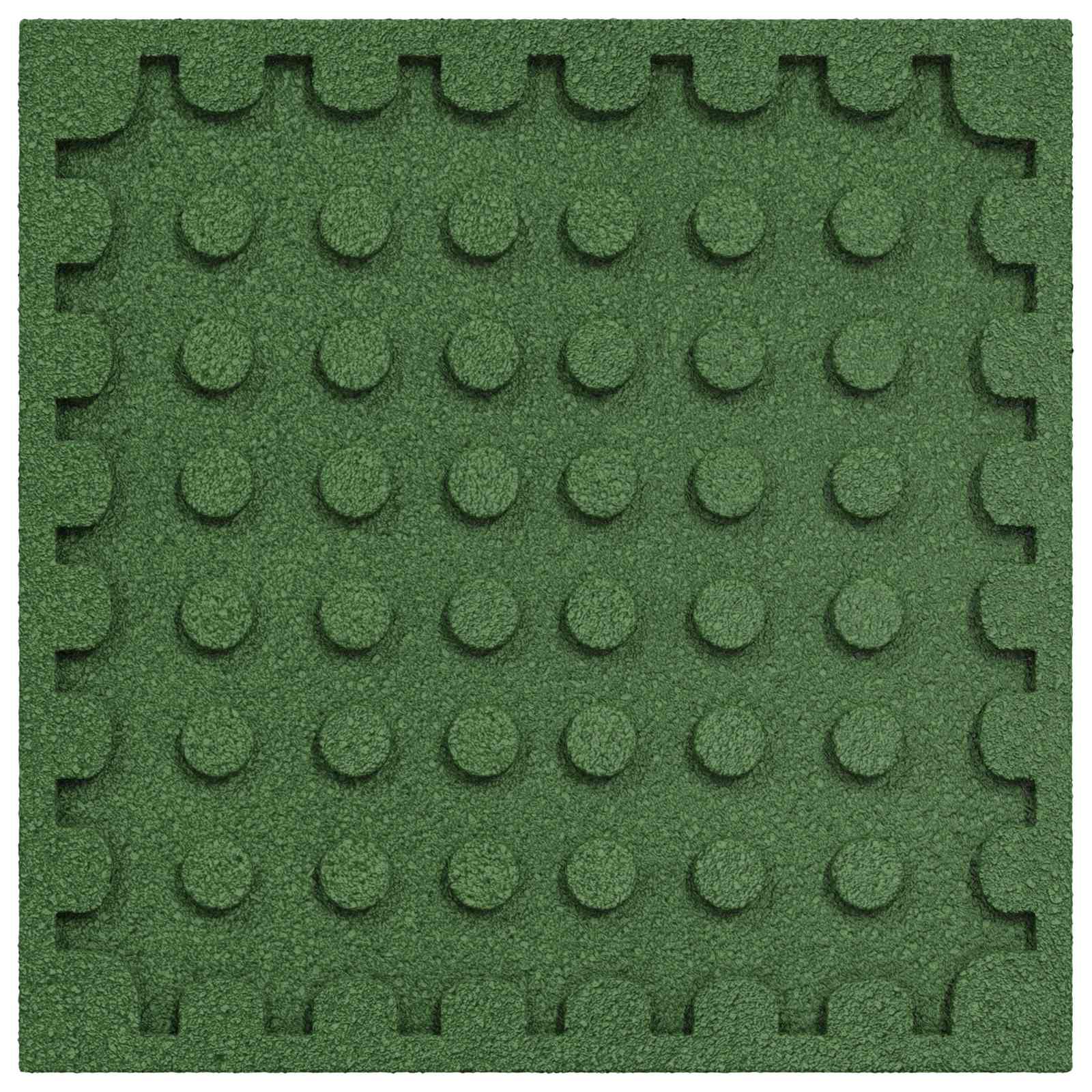 Fall Protection Tiles 24 pcs Green 50 x 50 cm Rubber