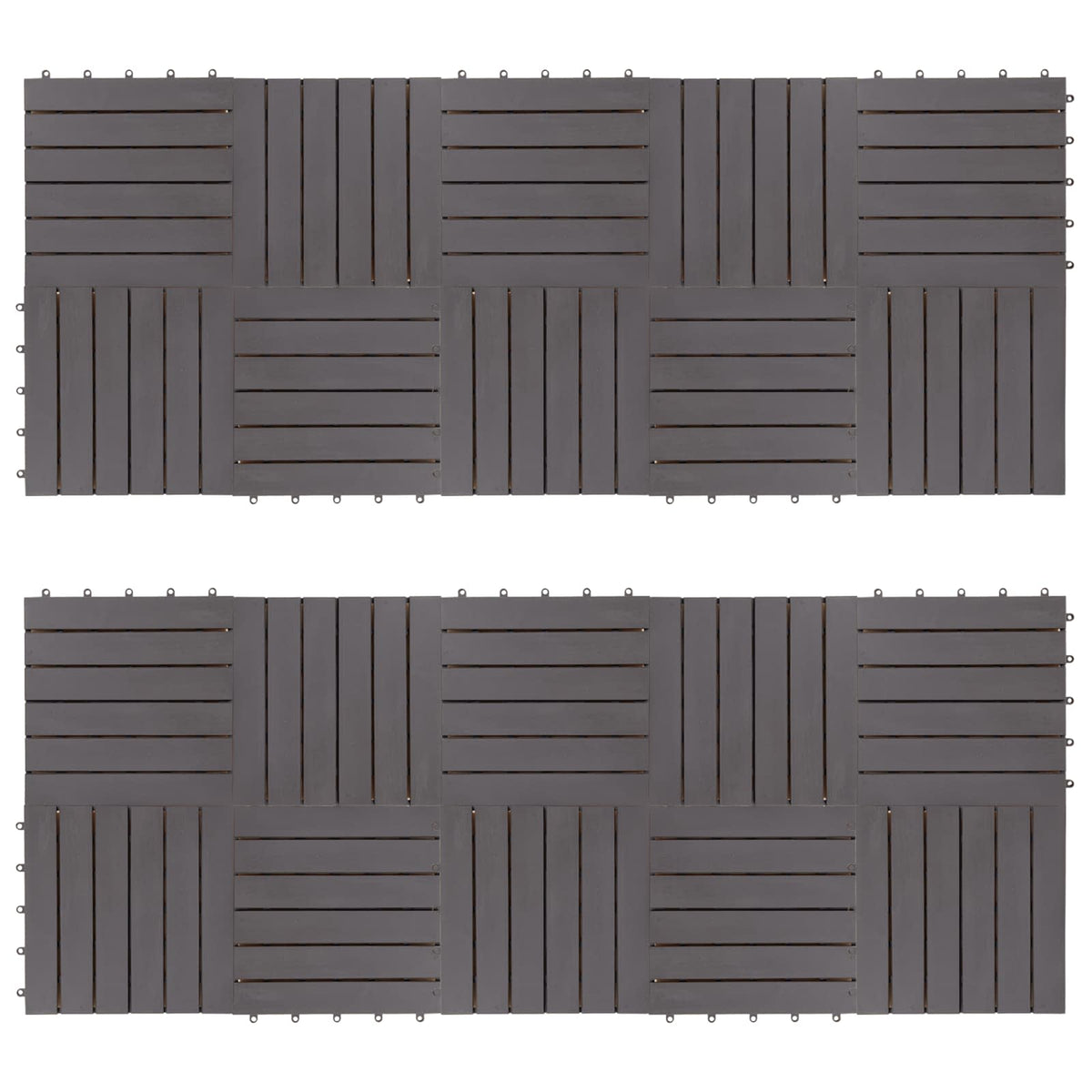 Decking Tile 20 pcs Grey 30 x 30 cm Acacia Hardwood