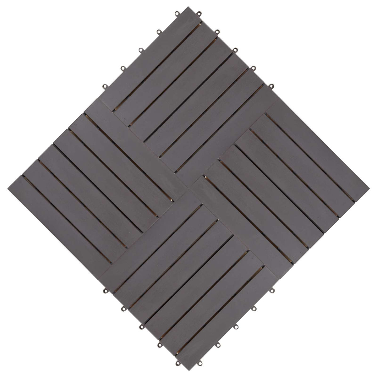 Decking Tile 20 pcs Grey 30 x 30 cm Acacia Hardwood