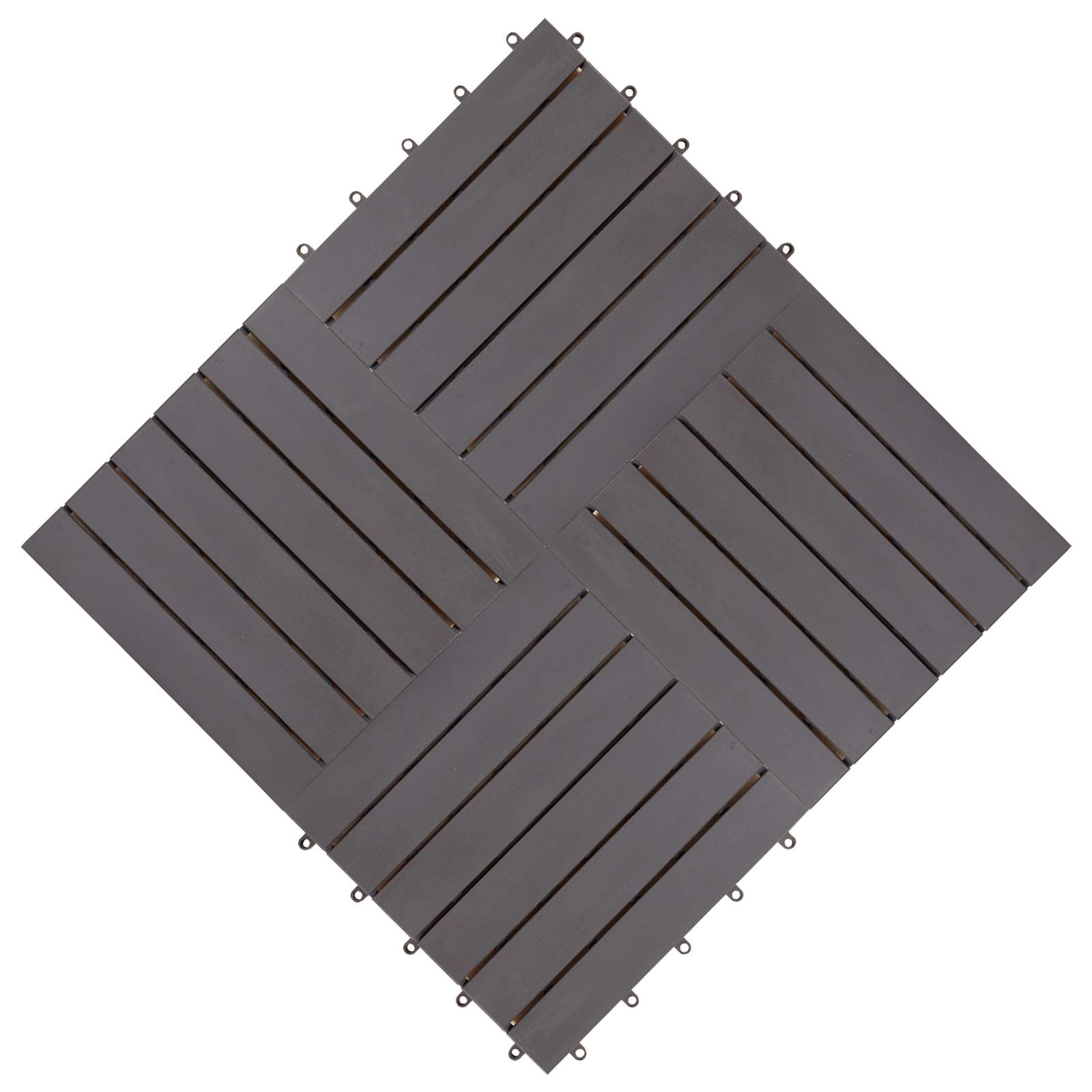 Decking Tile 30 pcs Grey 30 x 30 cm Acacia Hardwood