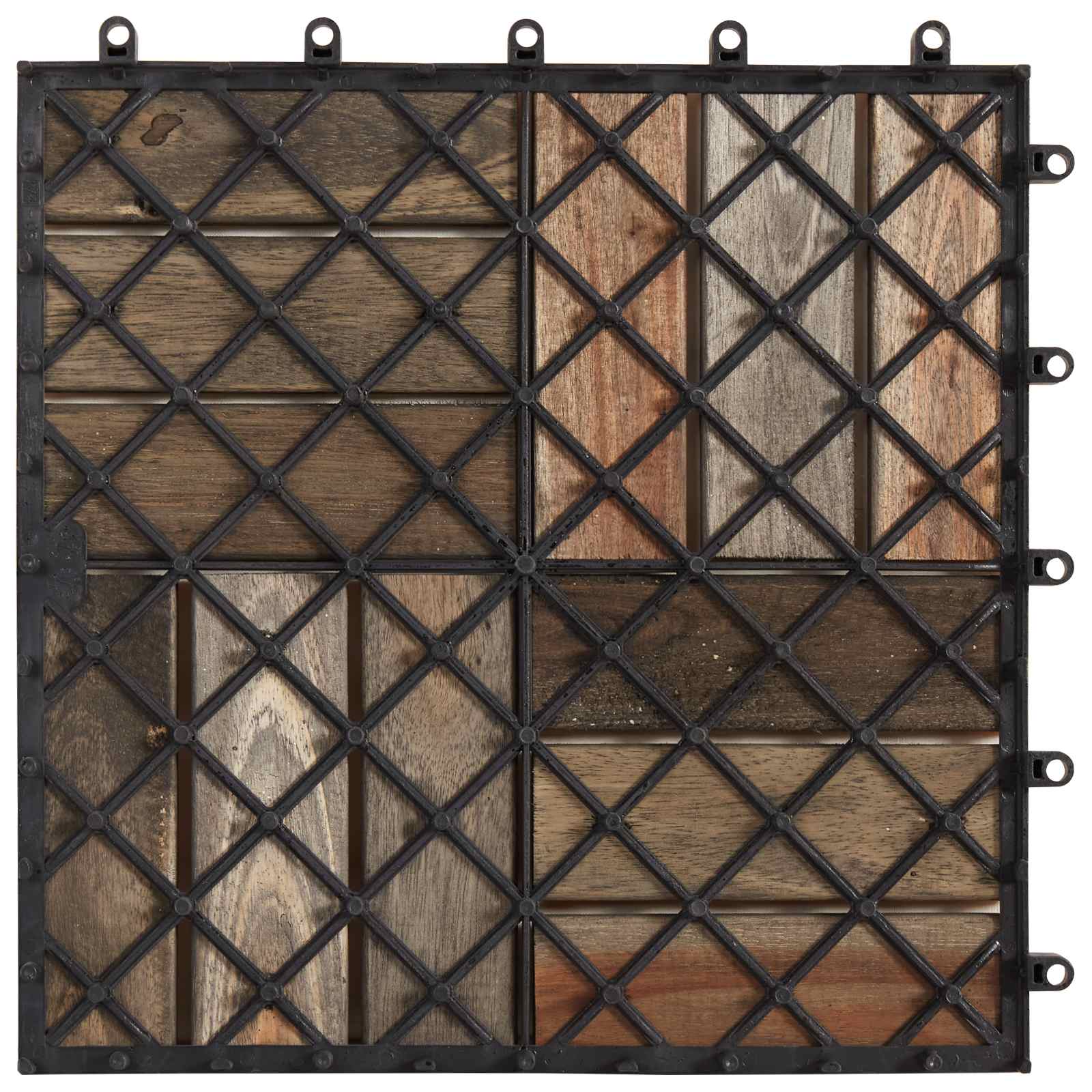 Decking Tile 20 pcs Grey 30 x 30 cm Acacia Hardwood