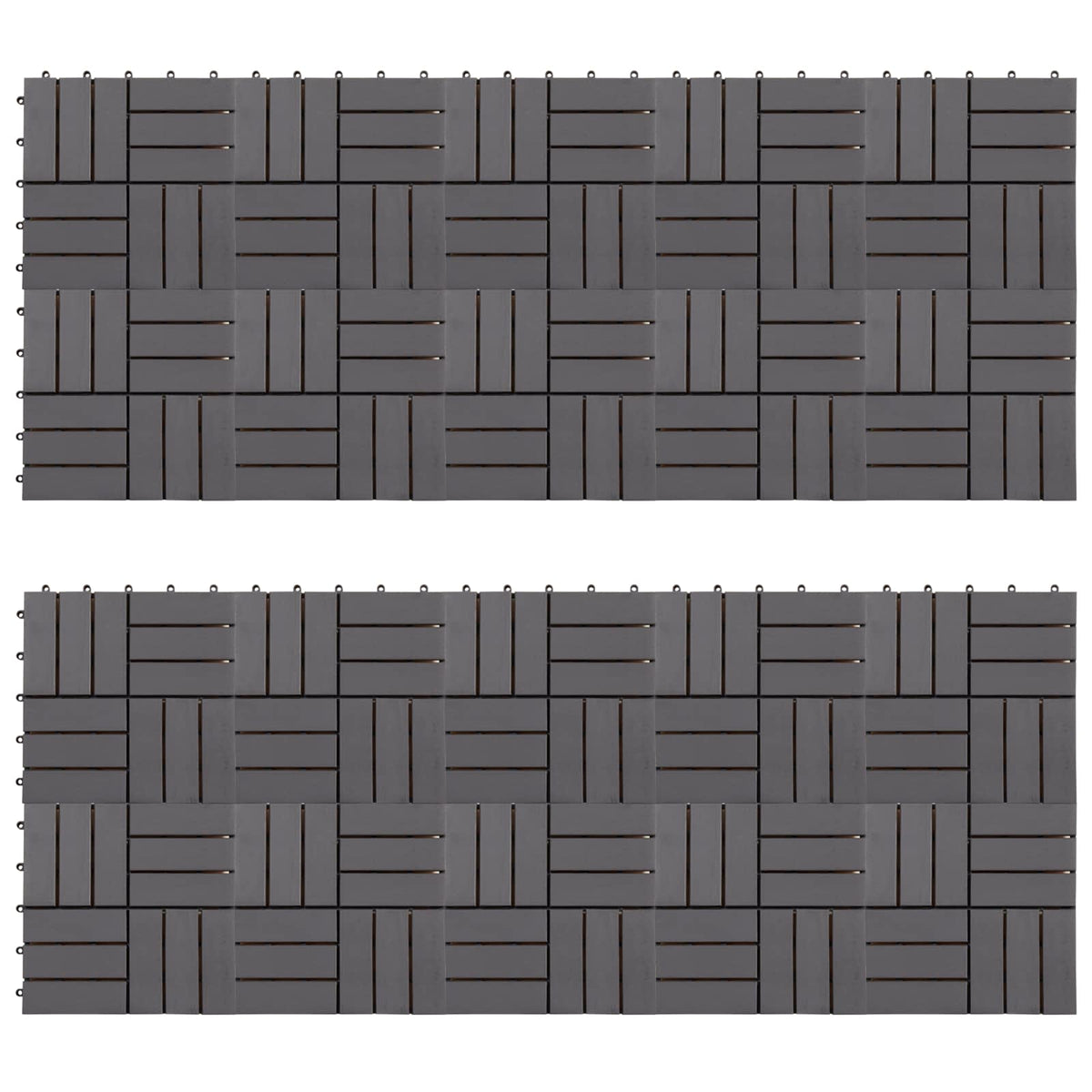 Decking Tile 20 pcs Grey 30 x 30 cm Acacia Hardwood