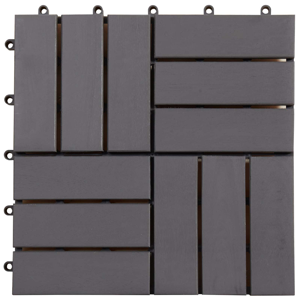 Decking Tile 20 pcs Grey 30 x 30 cm Acacia Hardwood