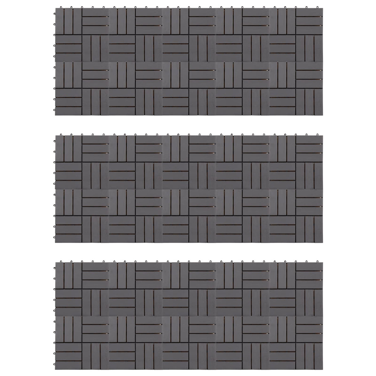 Decking Tile 30 pcs Grey 30 x 30 cm Acacia Hardwood
