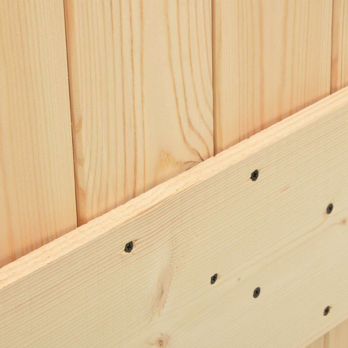 Sliding Door Natural and Black 80 x 210 cm Solid Pine Wood
