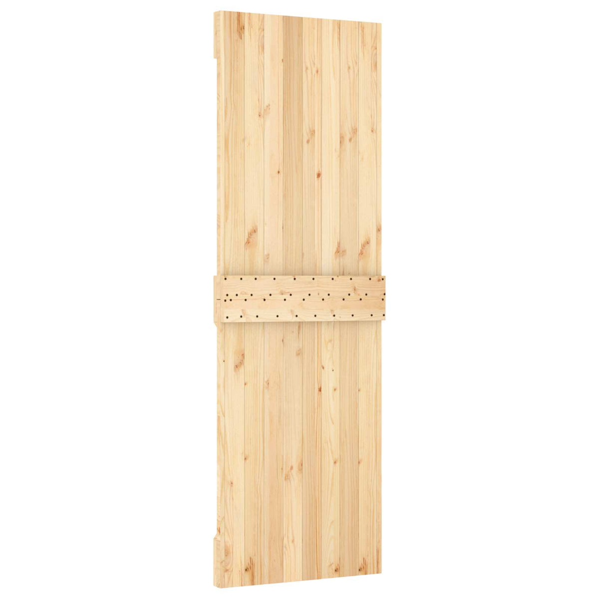 Sliding Door Natural and Black 70 x 210 cm Solid Pine Wood
