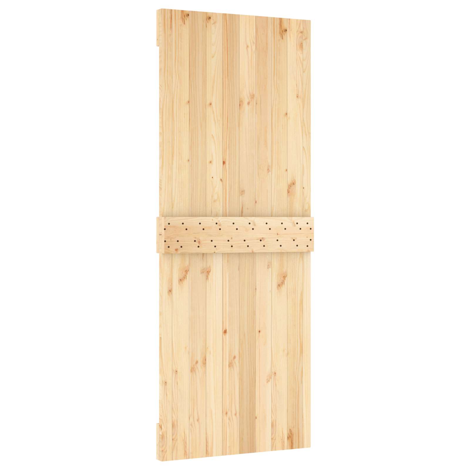Sliding Door Natural and White 80 x 210 cm Solid Pine Wood