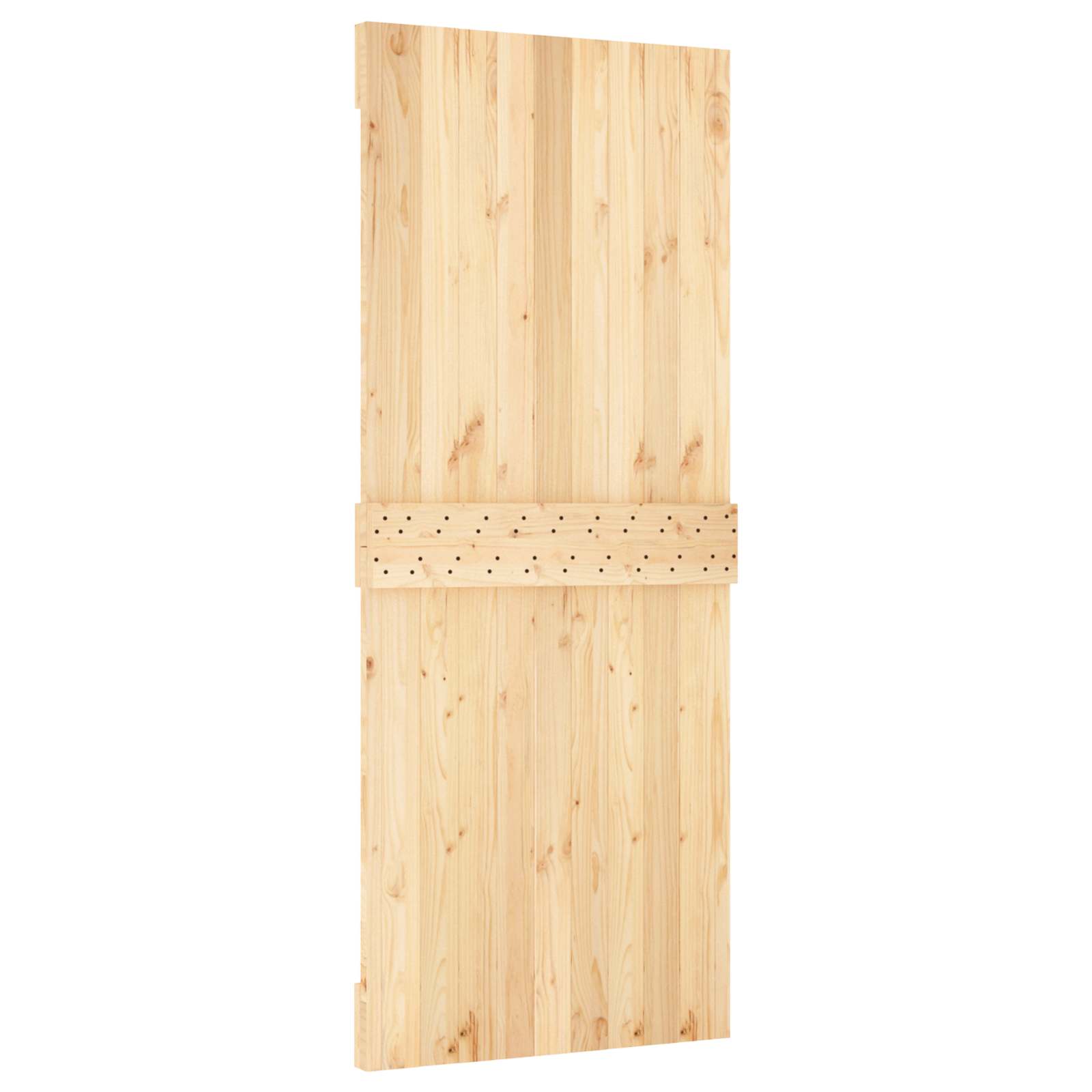 Sliding Door Natural and White 85 x 210 cm Solid Pine Wood