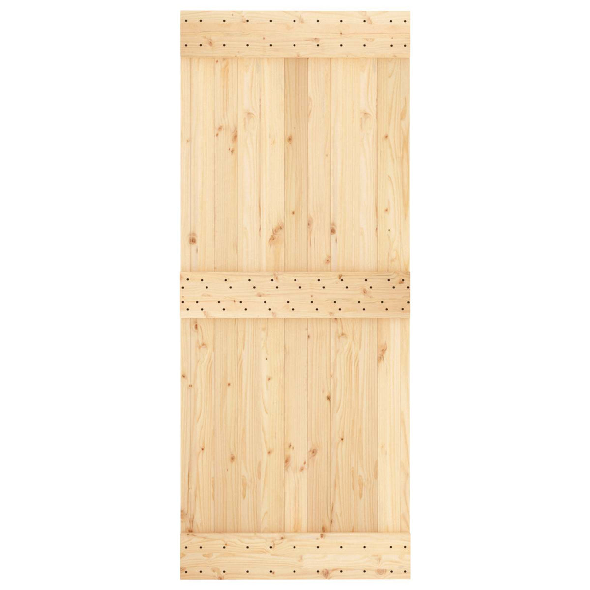 Sliding Door Natural and White 85 x 210 cm Solid Pine Wood
