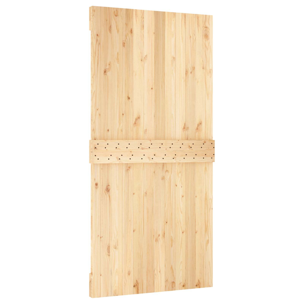 Sliding Door Natural and White 100 x 210 cm Solid Pine Wood