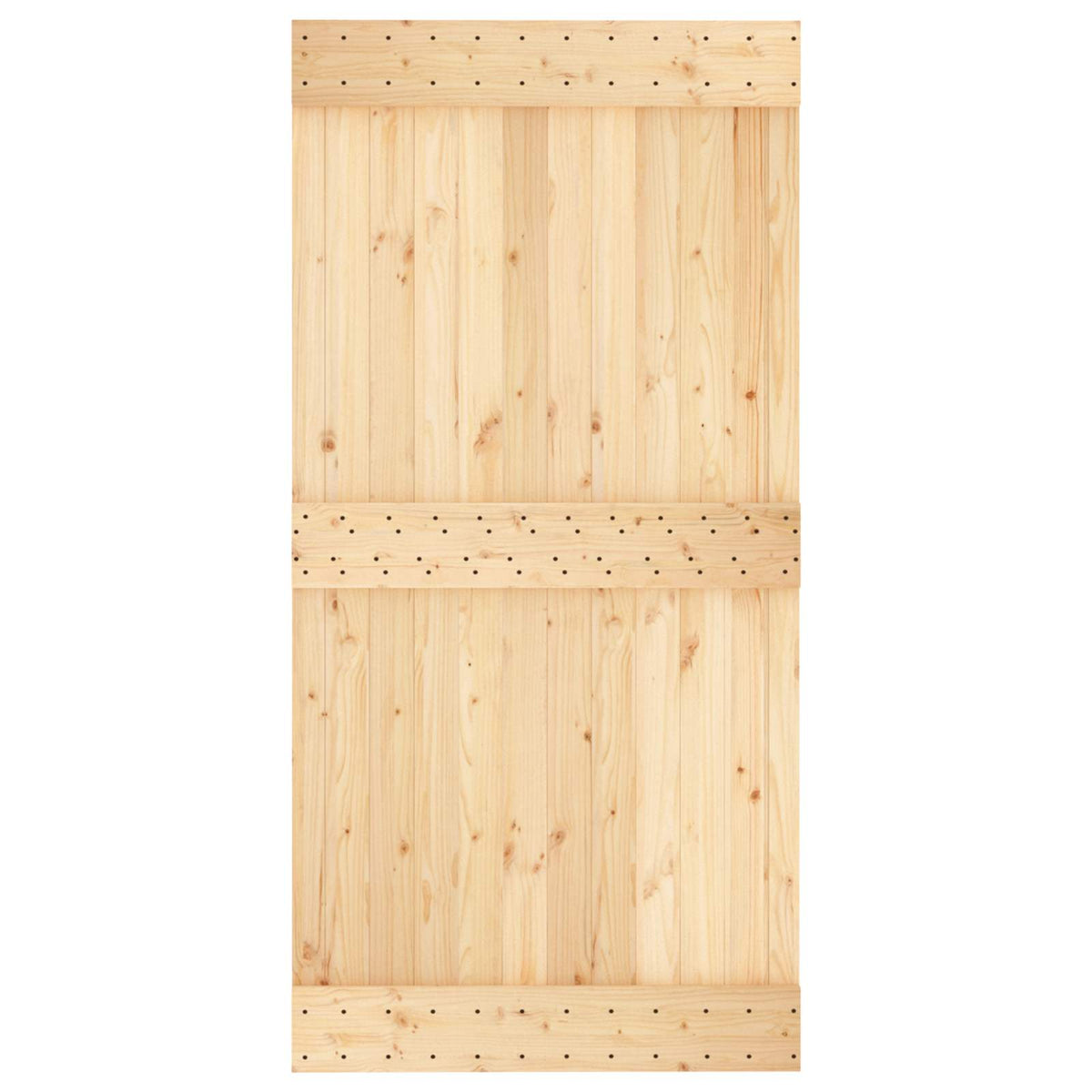 Sliding Door Natural and White 100 x 210 cm Solid Pine Wood