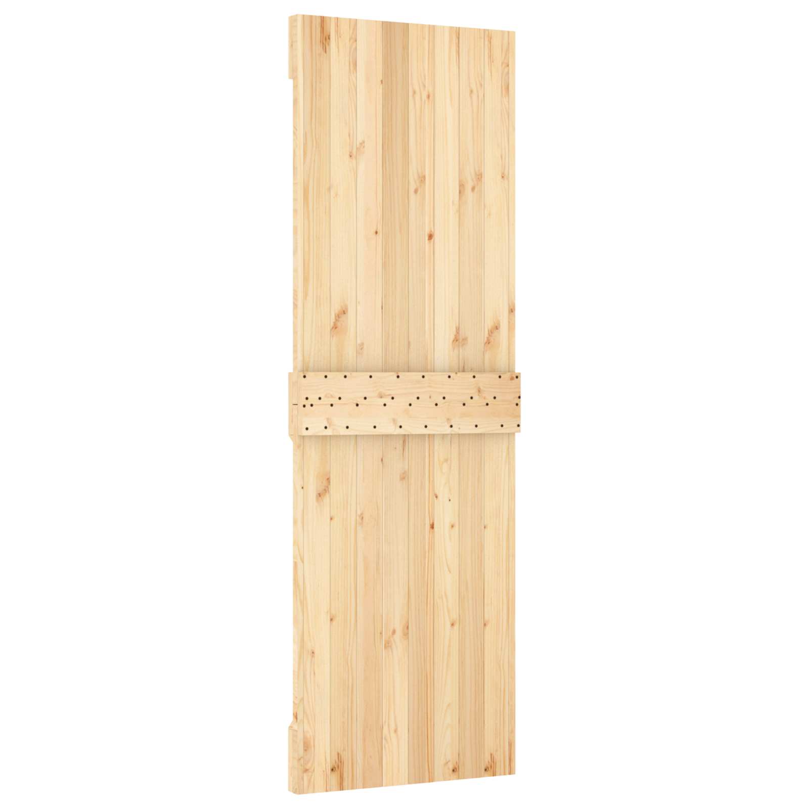 Sliding Door Natural and White 70 x 210 cm Solid Pine Wood