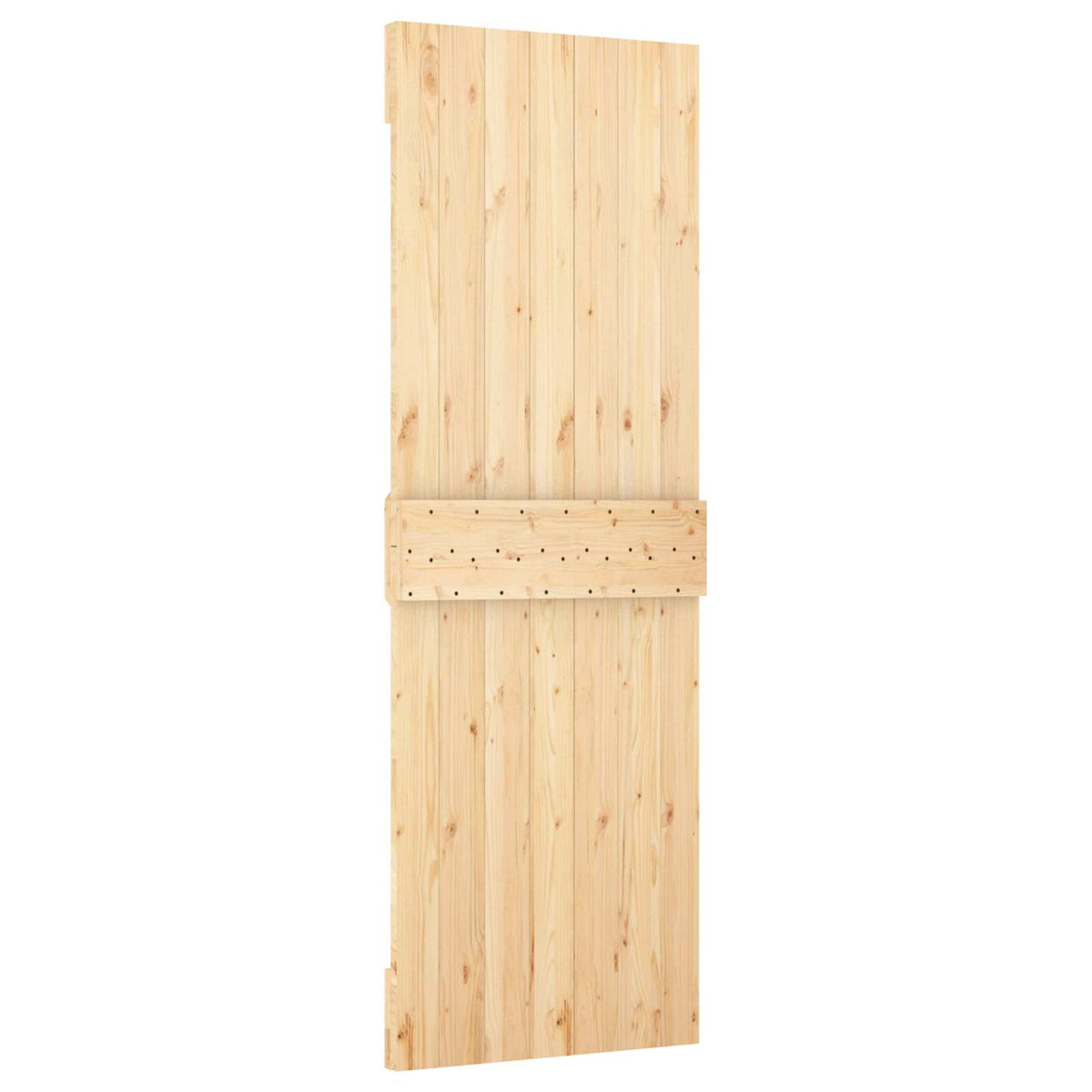 Sliding Door Natural and White 70 x 210 cm Solid Pine Wood