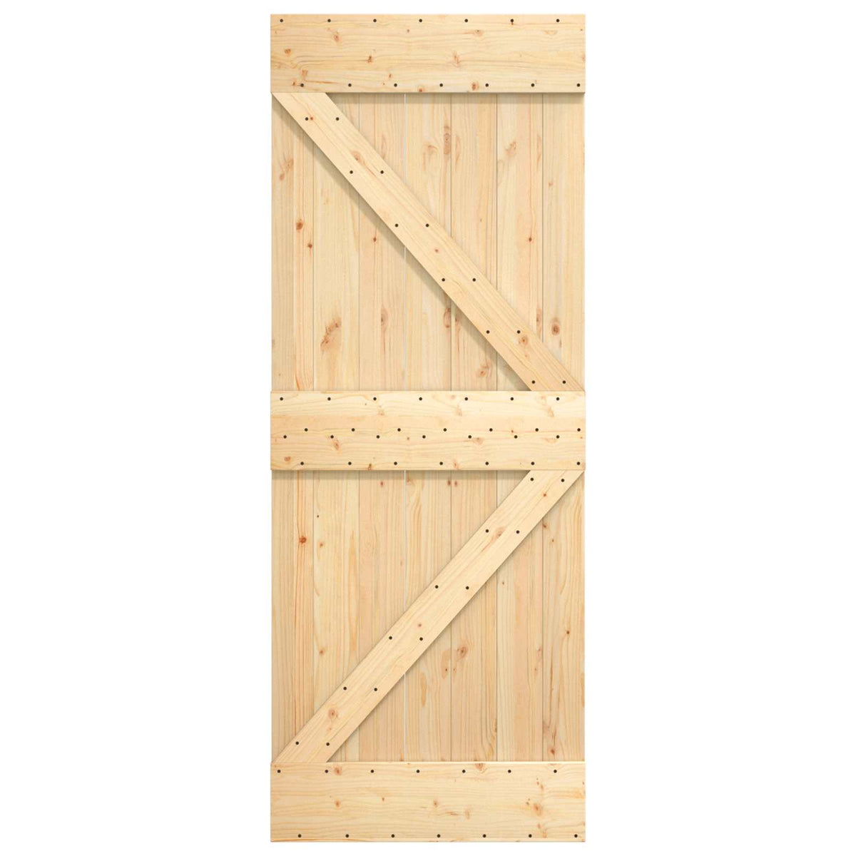 Sliding Door Natural and White 70 x 210 cm Solid Pine Wood