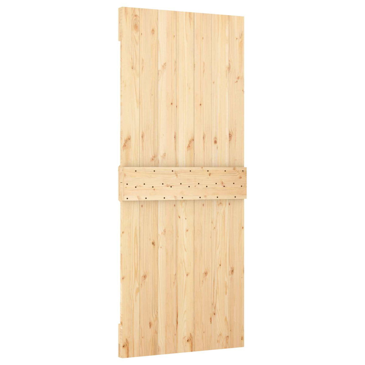 Sliding Door Natural and White 80 x 210 cm Solid Pine Wood