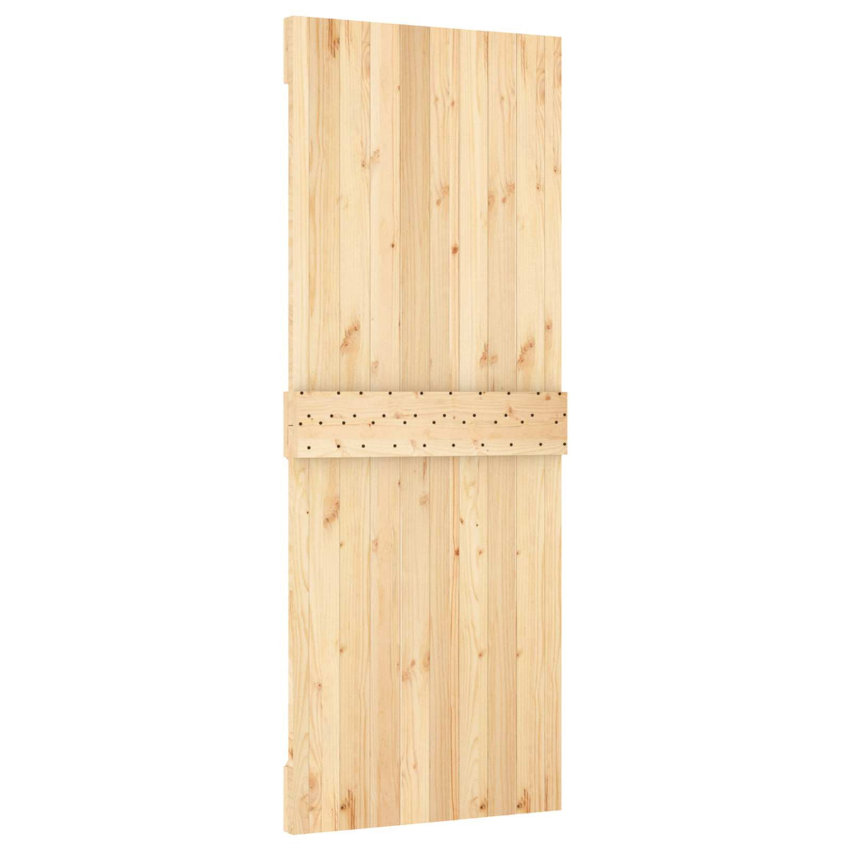 Sliding Door Natural and White 80 x 210 cm Solid Pine Wood