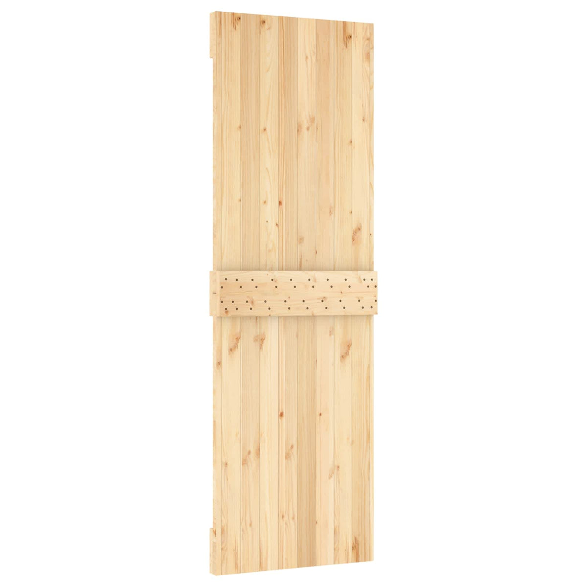 Sliding Door Natural and Black 70 x 210 cm Solid Pine Wood