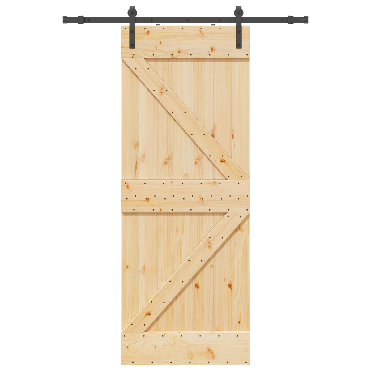 Sliding Door NARVIK Natural and Black 80 x 210 cm (152.5 cm)