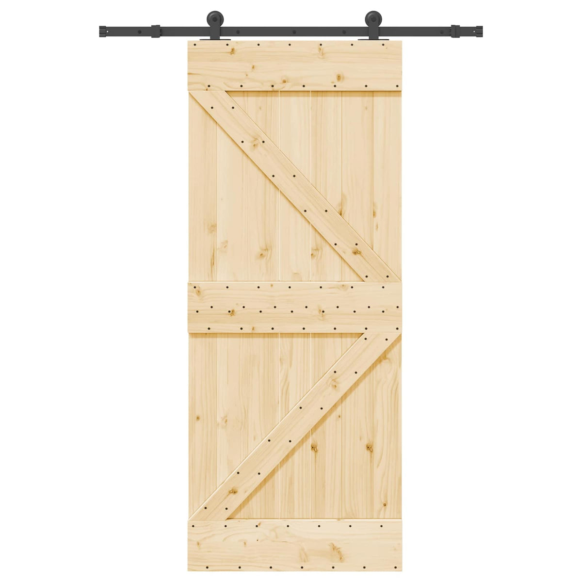 Sliding Door NARVIK 85 x 210 cm (152.5 cm) Natural and Black