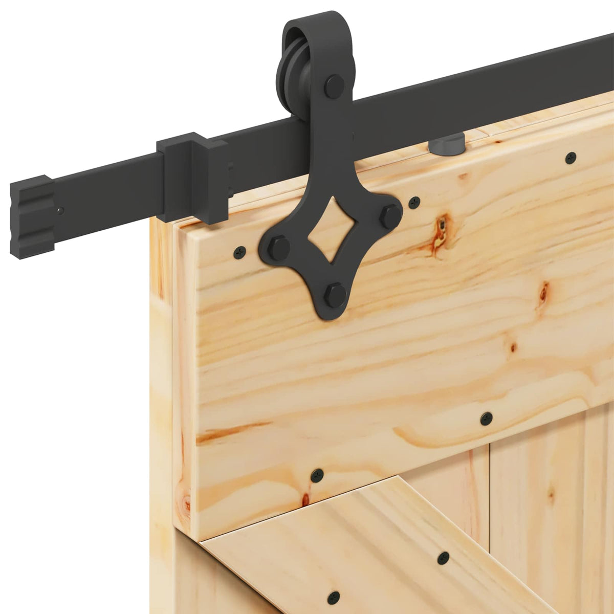Sliding Door NARVIK Natural and Black 80 x 210 cm (152.5 cm)