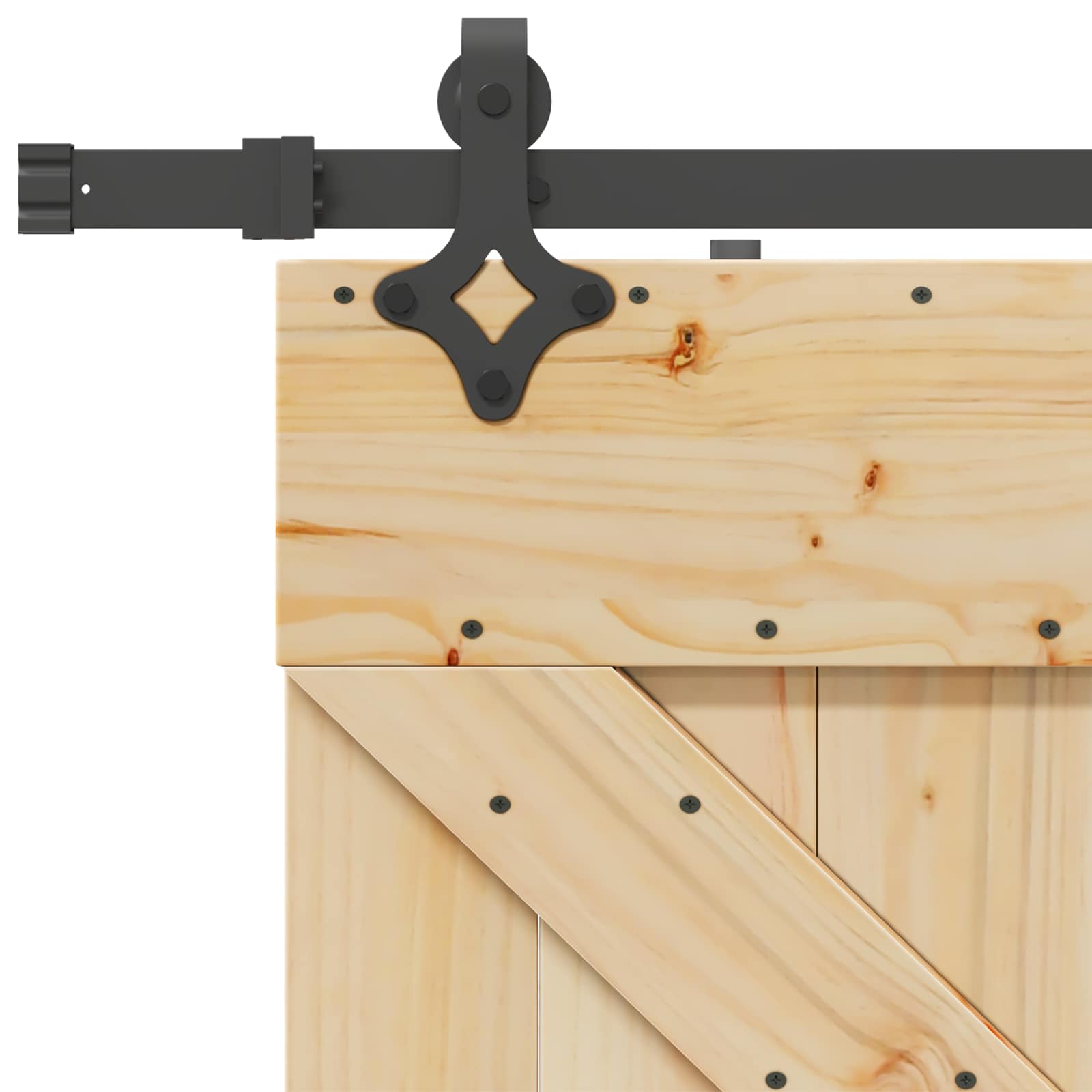 Sliding Door NARVIK Natural and Black 80 x 210 cm (152.5 cm)