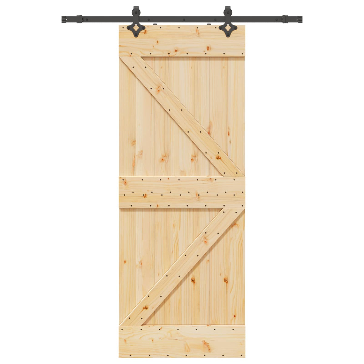 Sliding Door NARVIK Natural and Black 80 x 210 cm (152.5 cm)