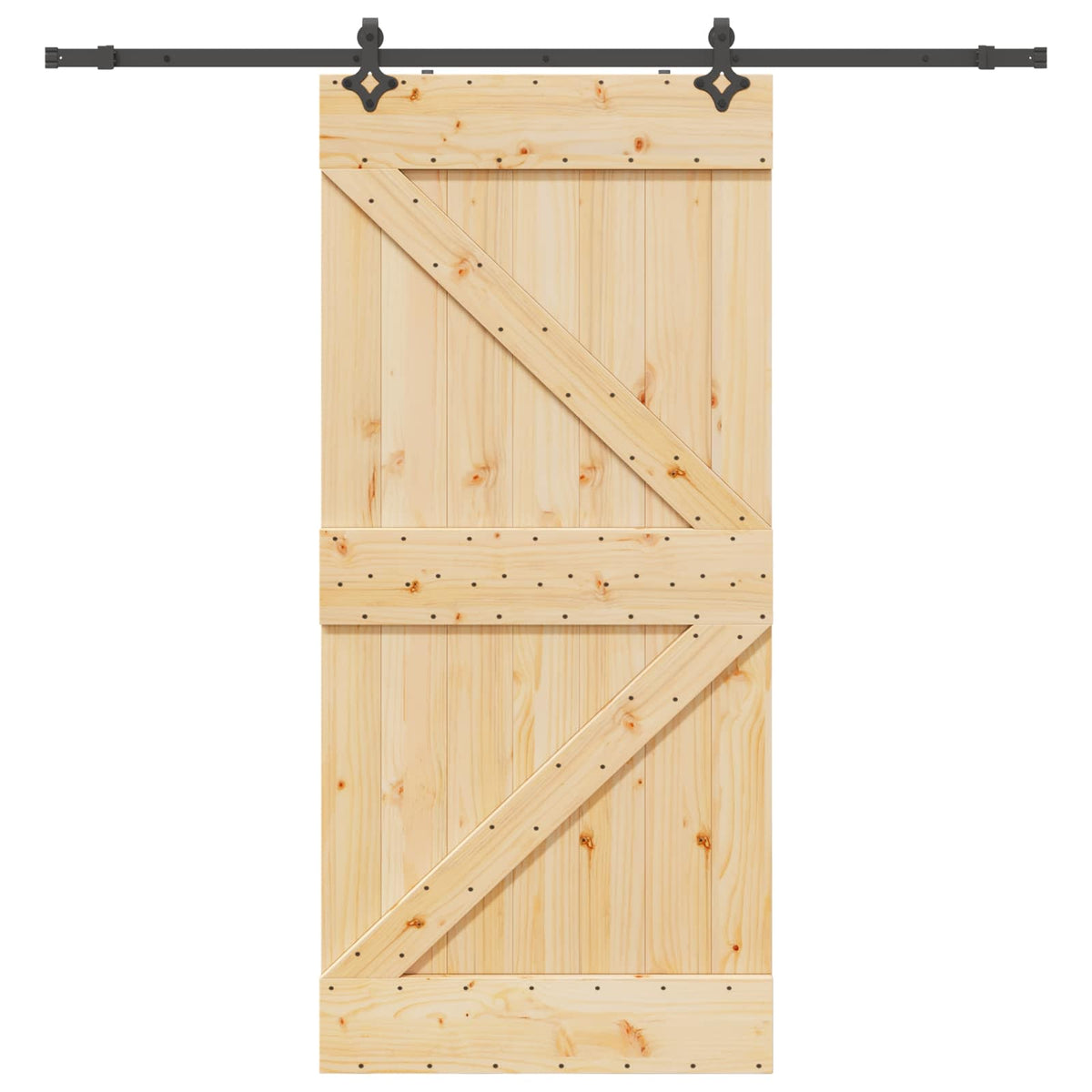 Sliding Door NARVIK Natural and Black 80 x 210 cm (213.5 cm)