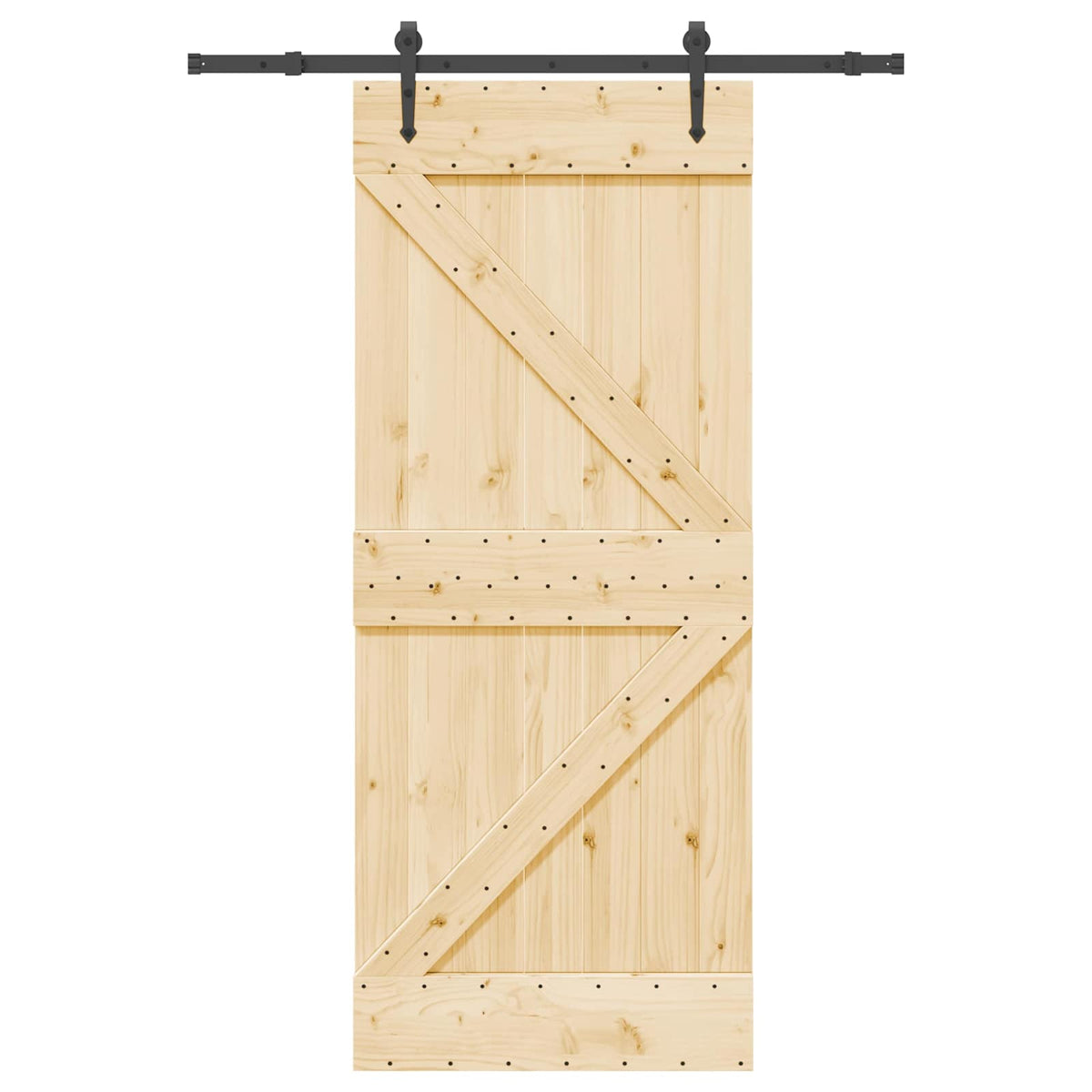 Sliding Door NARVIK Natural and Black 85 x 210 cm (152.5 cm)