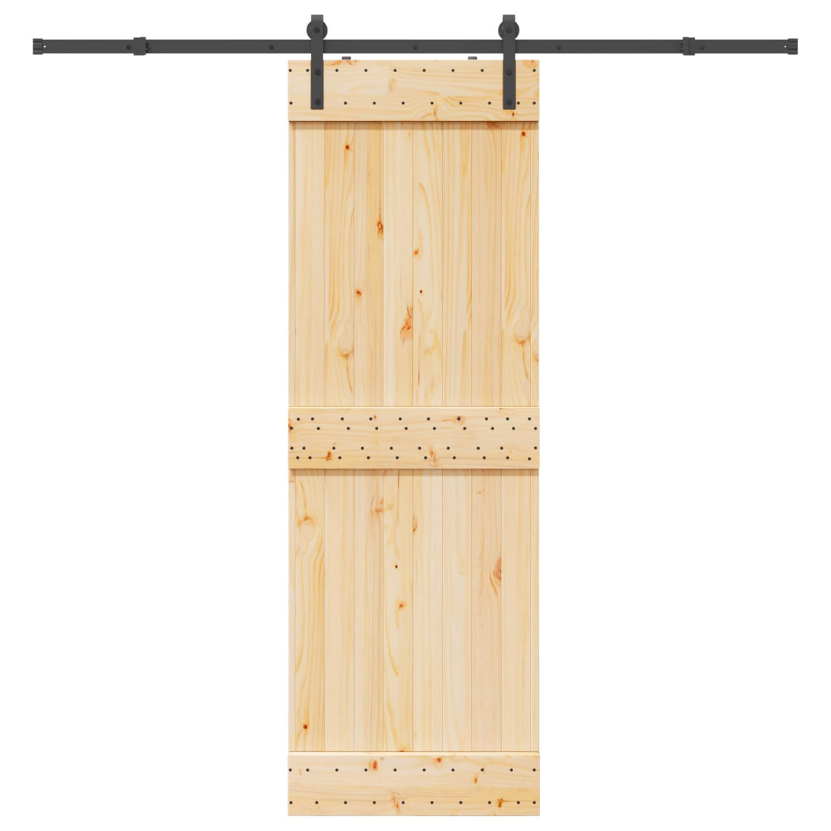 Sliding Door NARVIK Natural and Black 70 x 210 cm (213.5 cm)