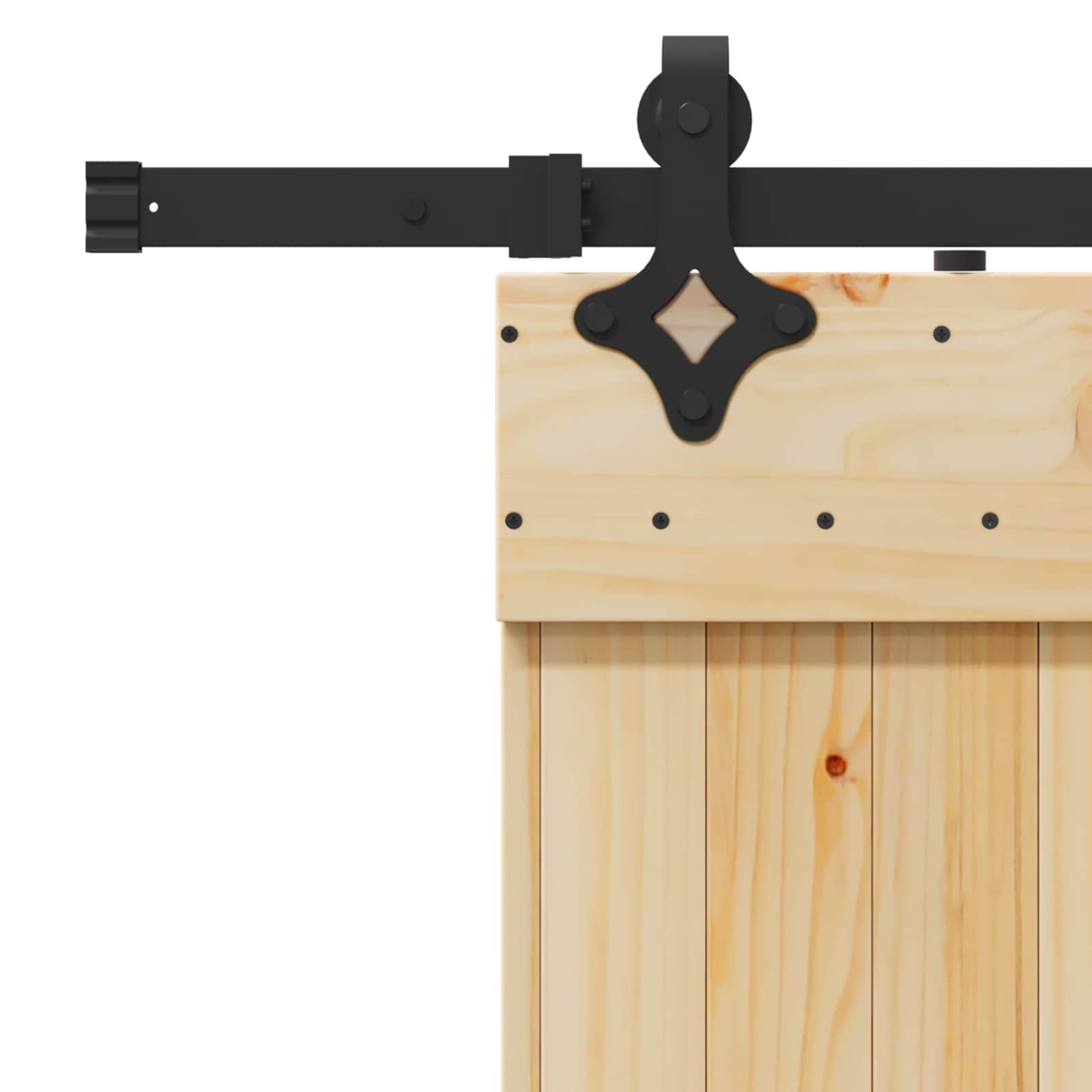 Sliding Door NARVIK Natural and Black 85 x 210 cm (152.5 cm)