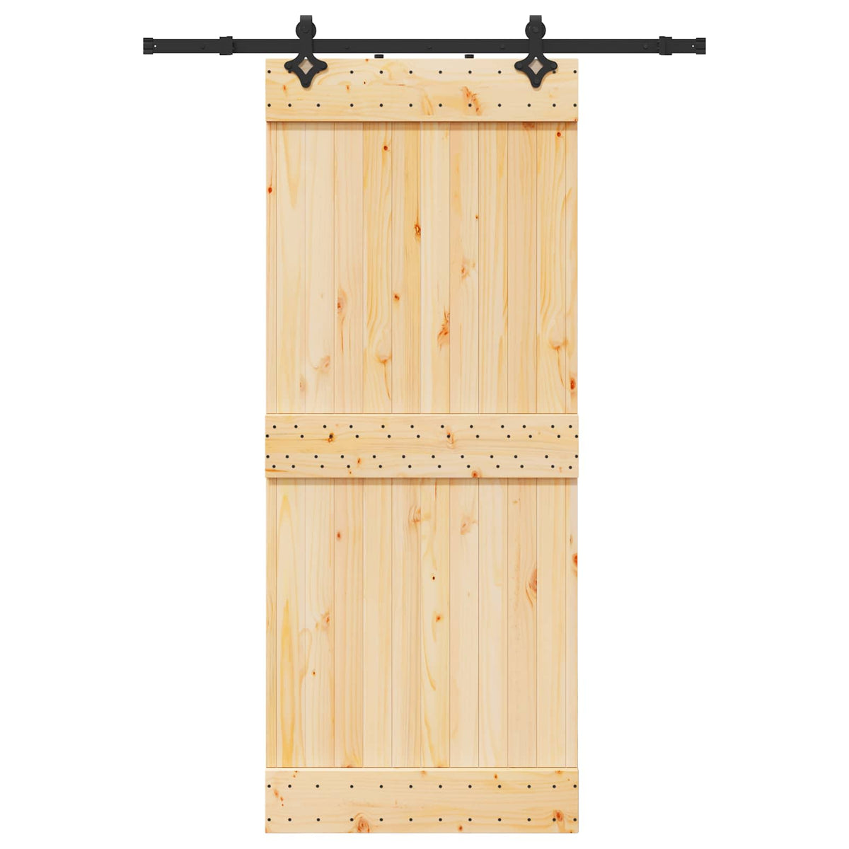 Sliding Door NARVIK Natural and Black 85 x 210 cm (152.5 cm)