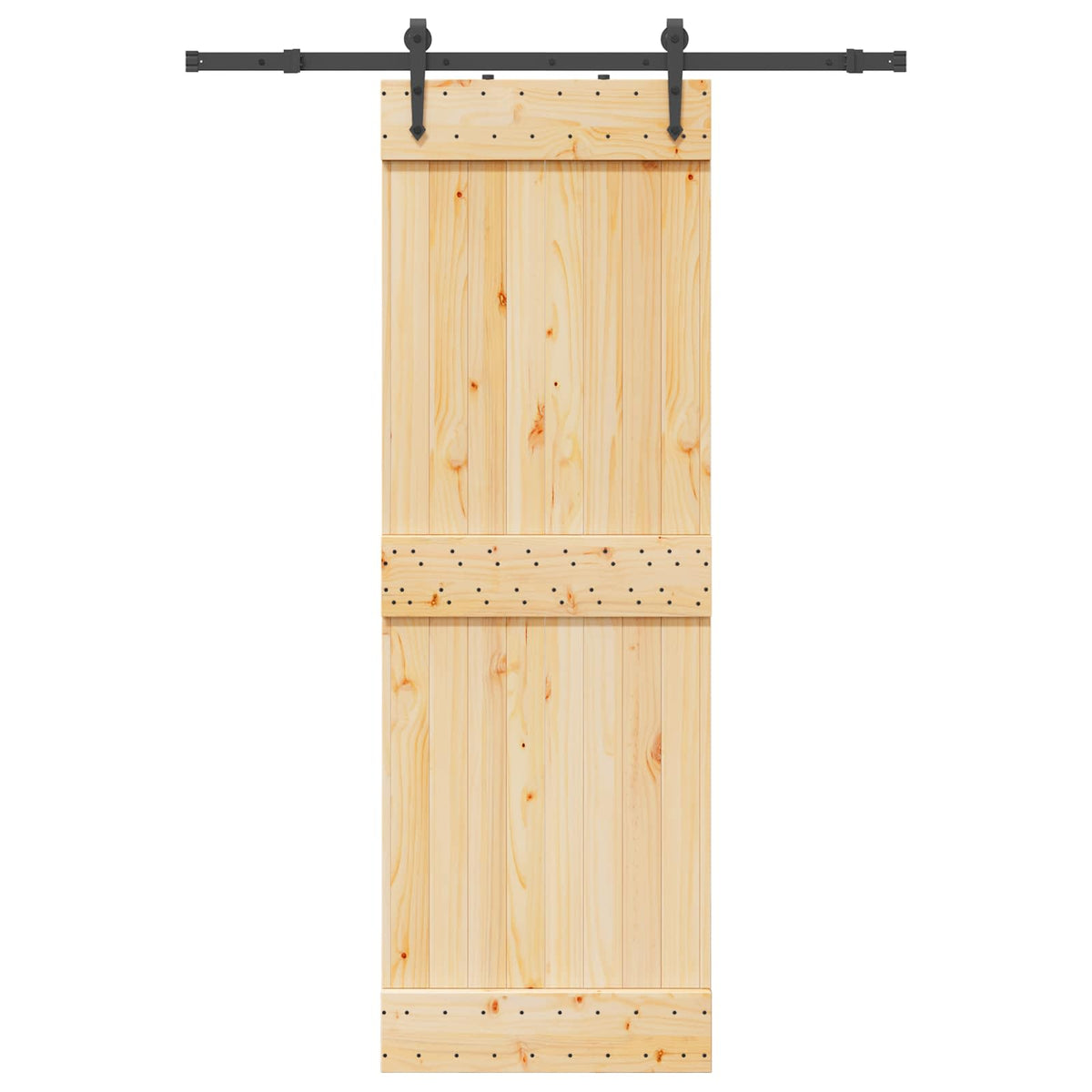 Sliding Door NARVIK Natural and Black 70 x 210 cm (152.5 cm)