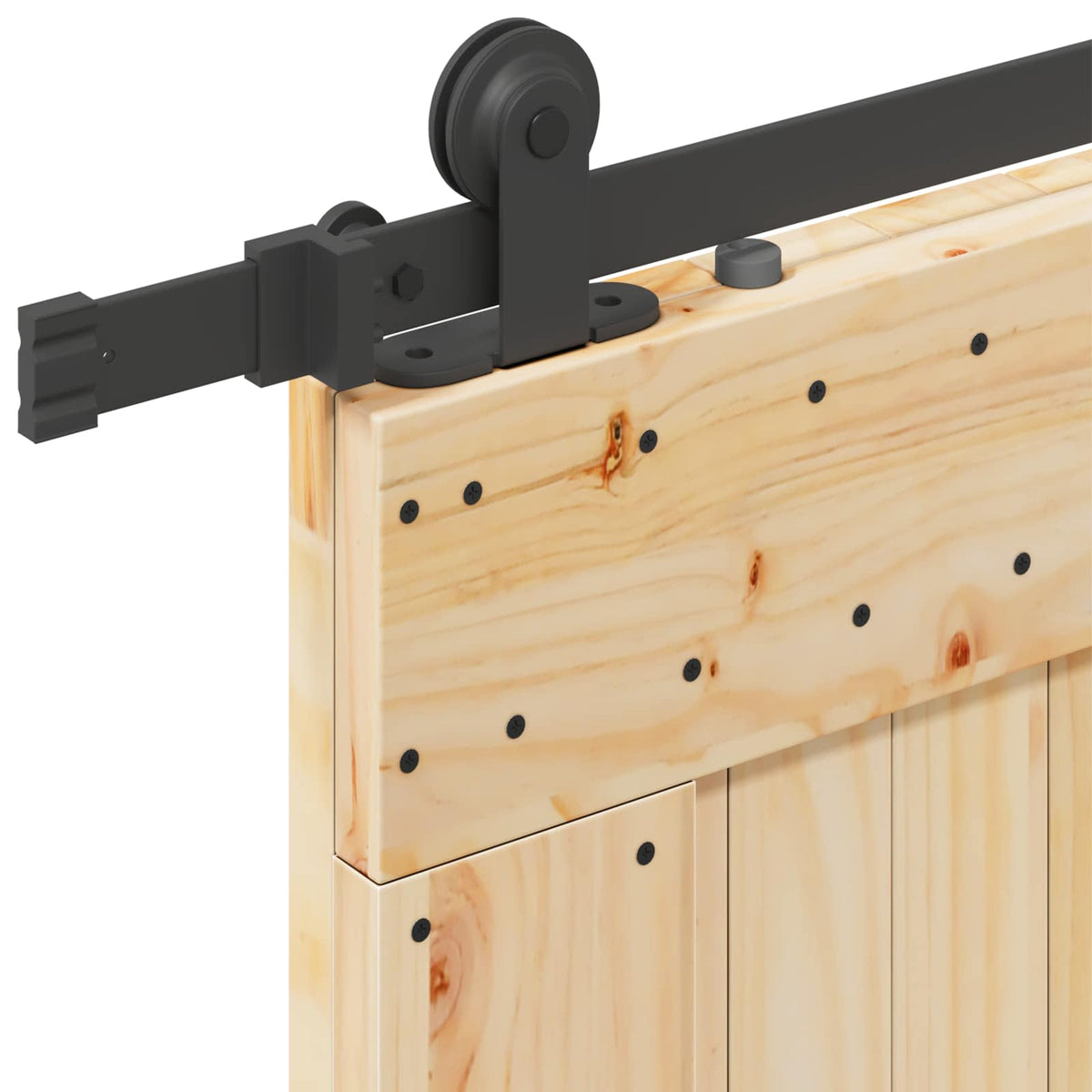 Sliding Door NARVIK Natural and Black 90 x 210 cm (213.5 cm)