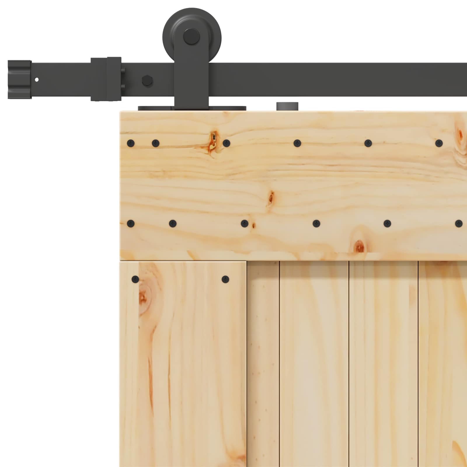 Sliding Door NARVIK Natural and Black 90 x 210 cm (213.5 cm)