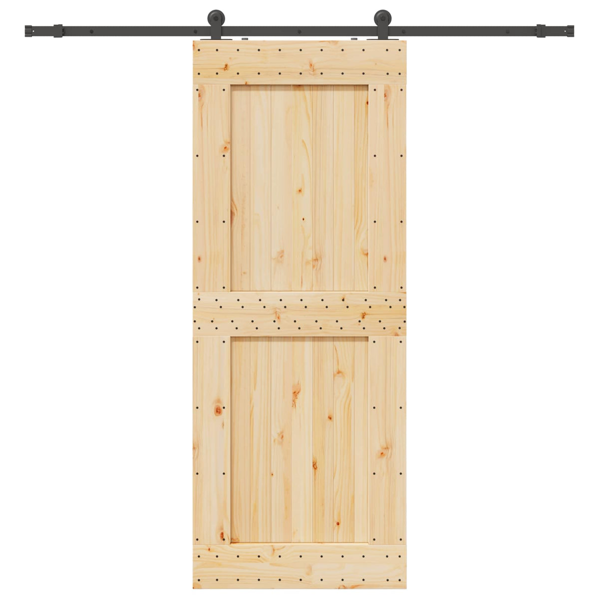 Sliding Door NARVIK Natural and Black 90 x 210 cm (213.5 cm)