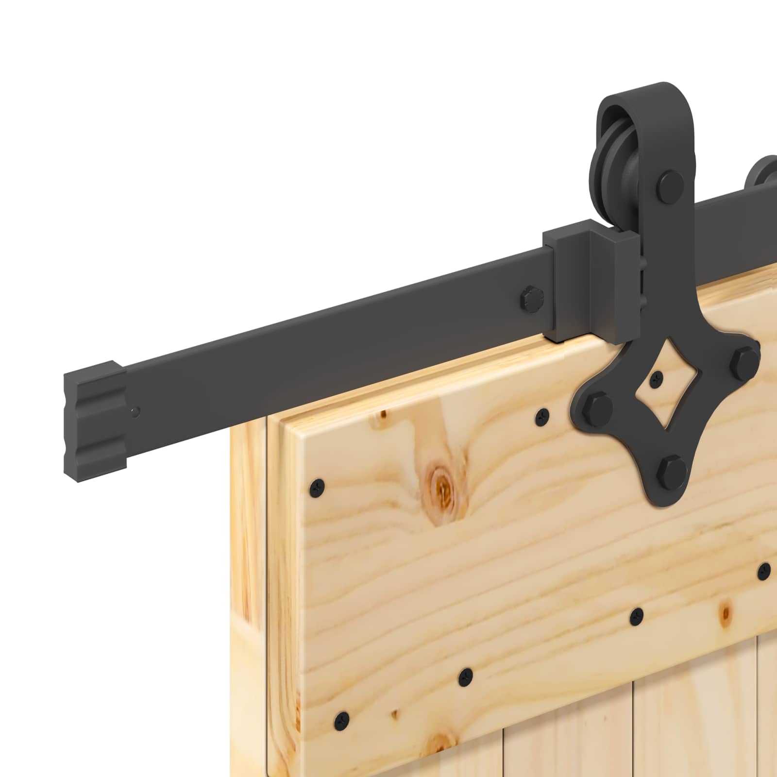Sliding Door NARVIK Natural and Black 70 x 210 cm (213.5 cm)