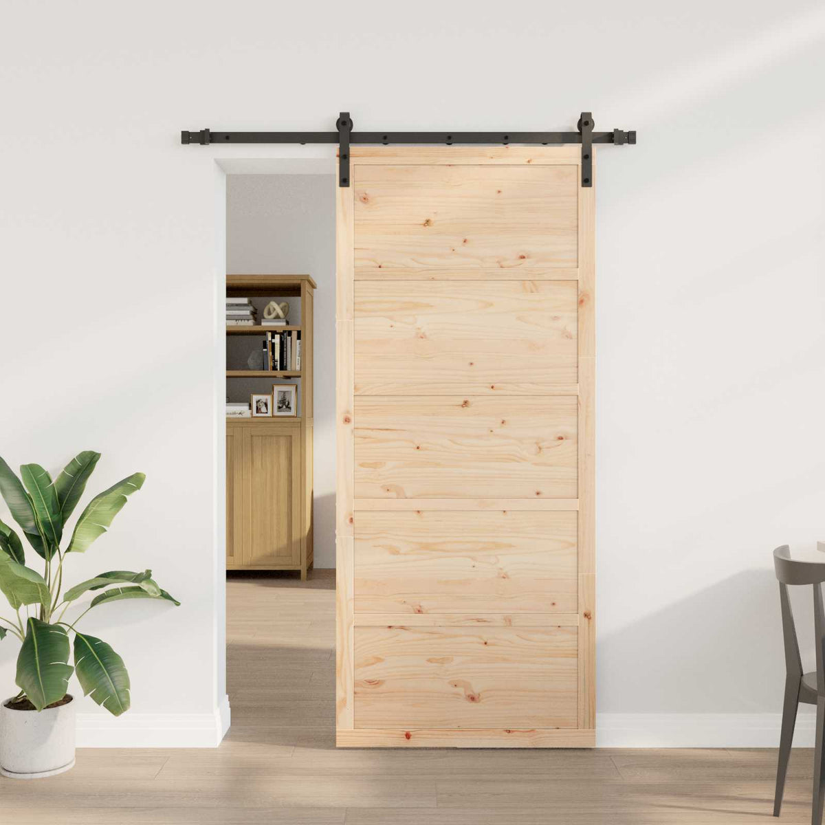 Sliding Door Natural 80 x 208 cm Solid Pine Wood