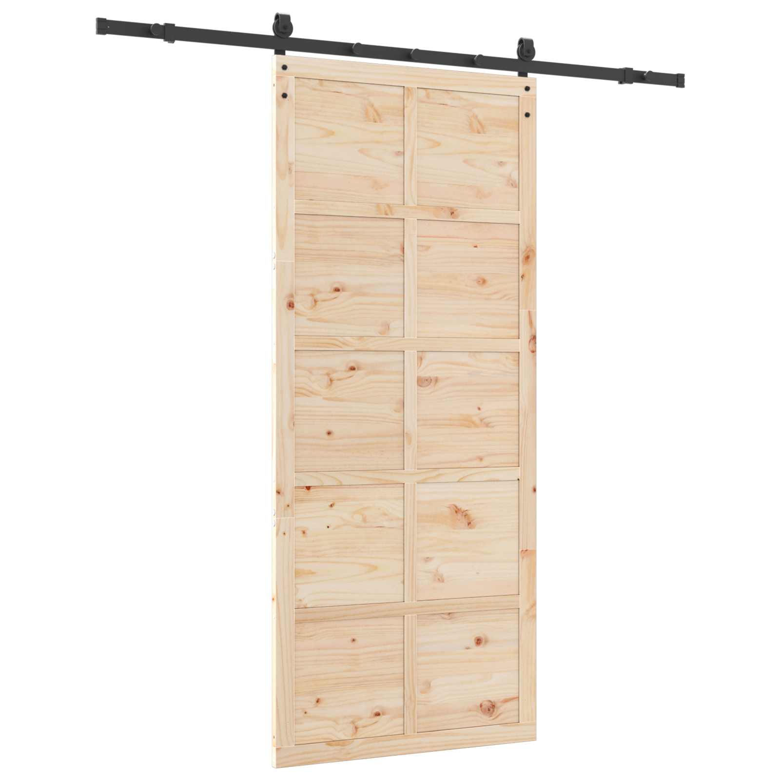 Sliding Door Natural 90 x 208 cm Solid Pine Wood