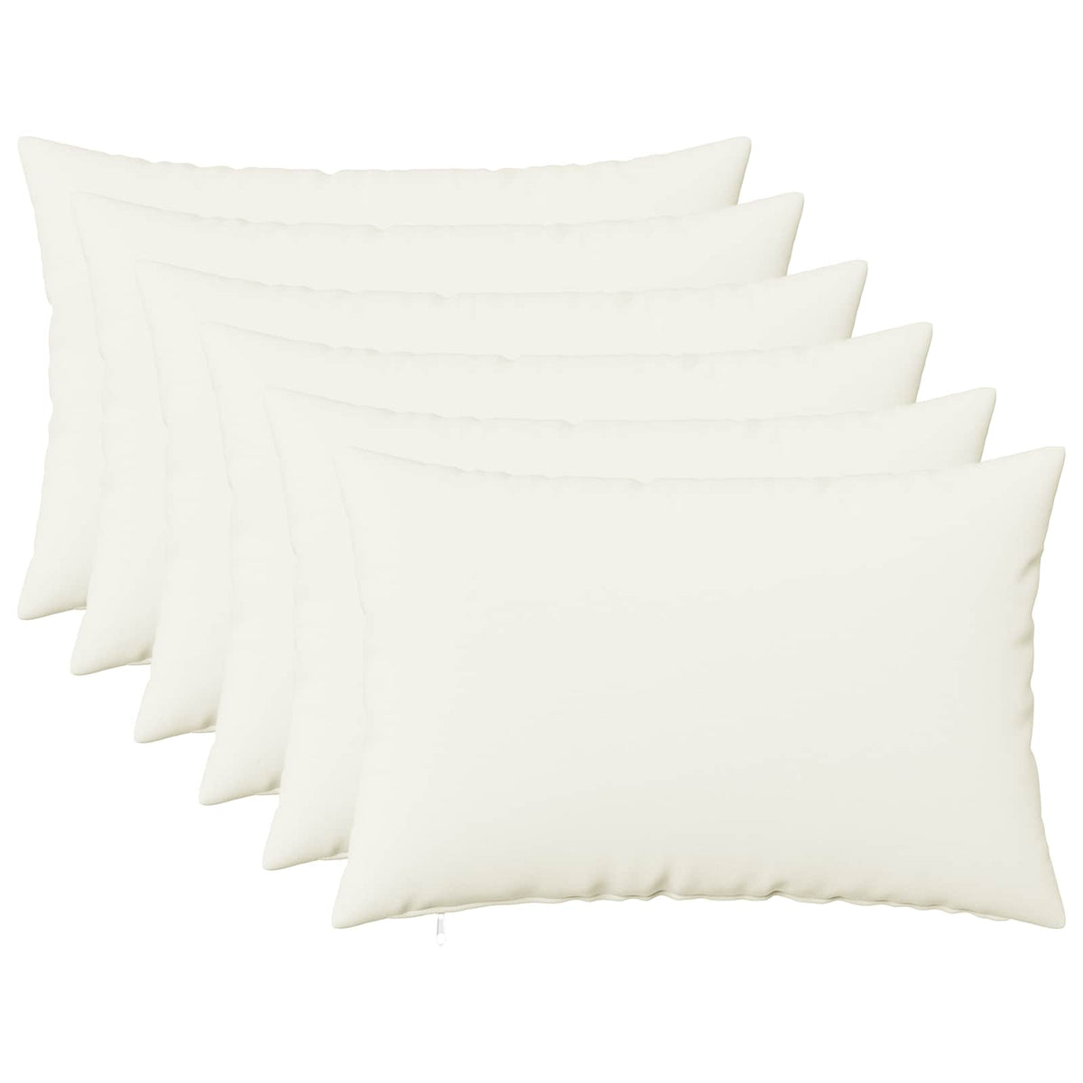 Cushion with Pillow HEERLEN 6 pcs White Fabric