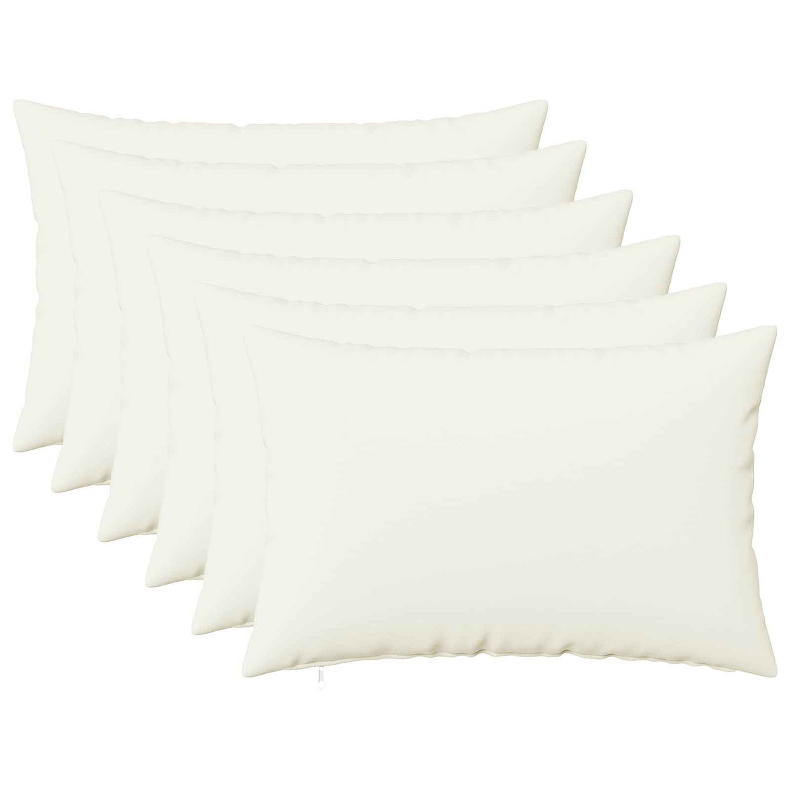 Cushion with Pillow HEERLEN 6 pcs White Fabric