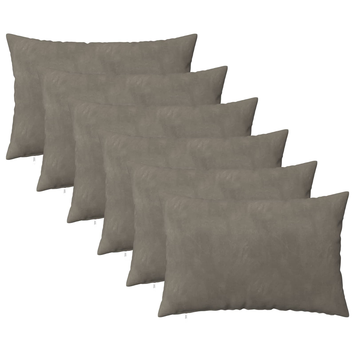Cushion with Pillow HEERLEN 6 pcs Light Grey Velvet