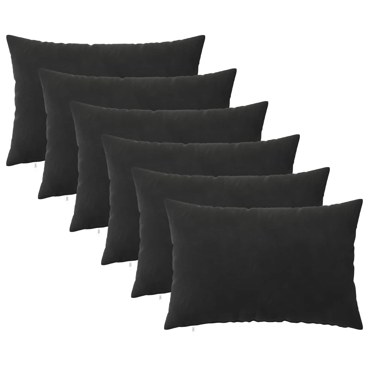Cushion with Pillow HEERLEN 6 pcs Black Velvet