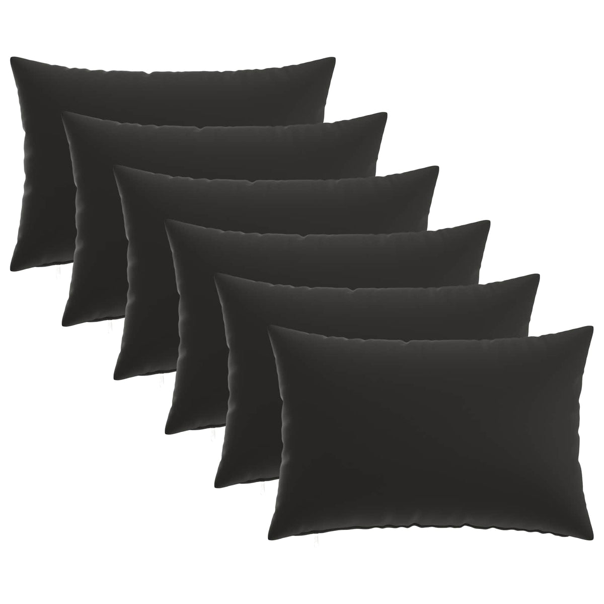 Cushion with Pillow HEERLEN 6 pcs Black Polyester