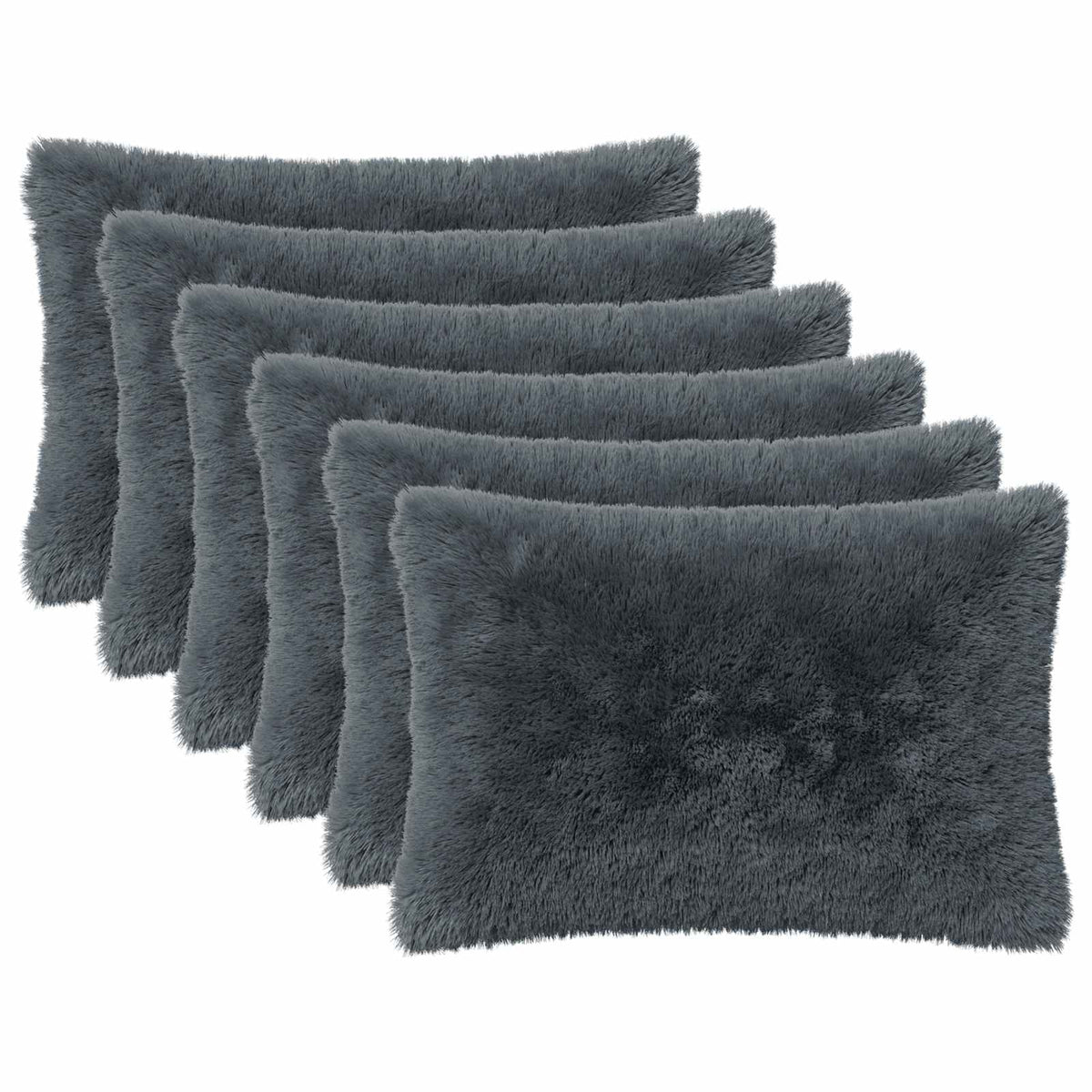Cushion with Pillow HEERLEN 6 pcs Anthracite PV Fleece