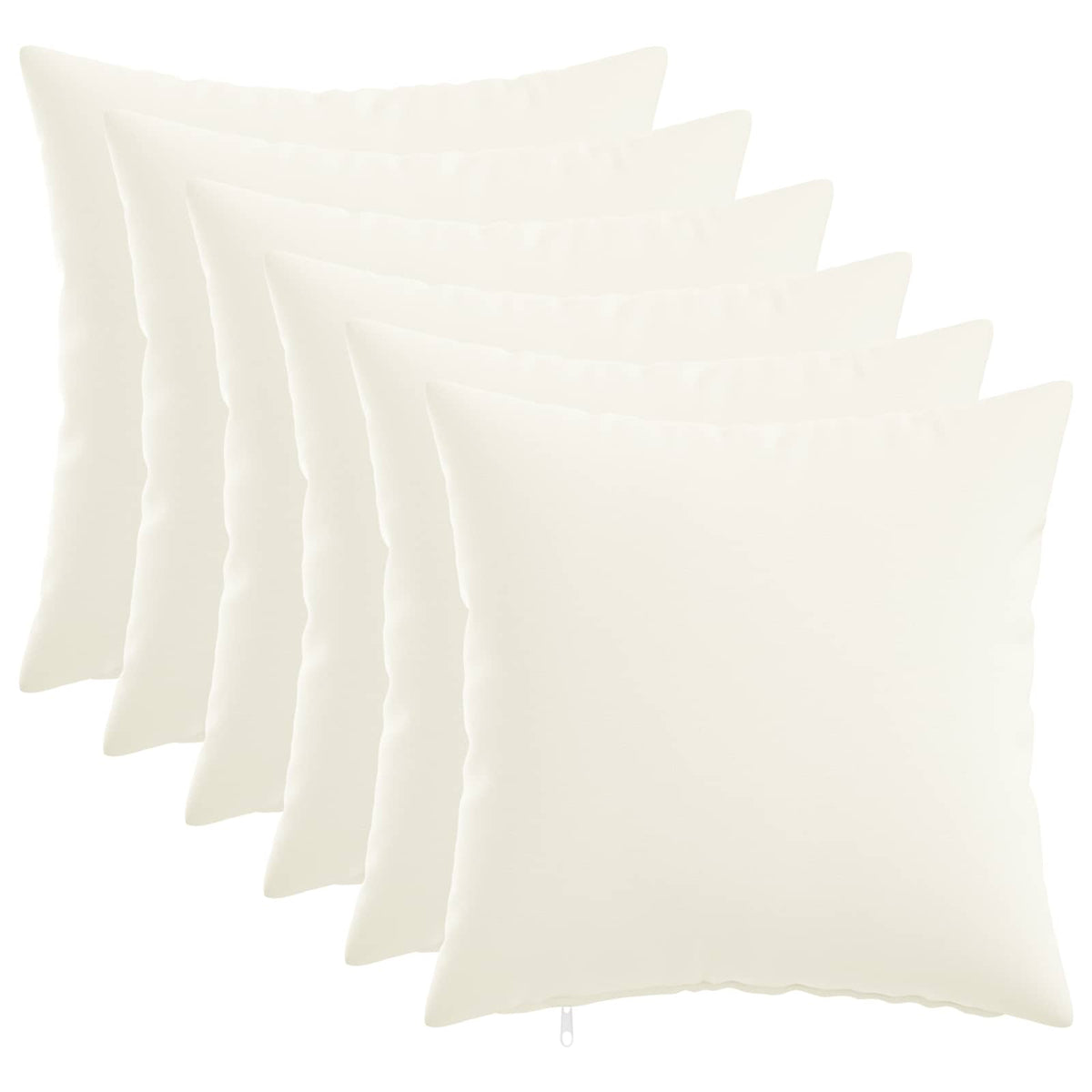 Cushion with Pillow HEERLEN 6 pcs White Fabric